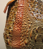 Vecceli Italy Shoulder Bag Faux Rust and Browns Crocodile Skin