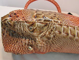 Vecceli Italy Shoulder Bag Faux Rust and Browns Crocodile Skin