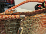 Vecceli Italy Shoulder Bag Faux Rust and Browns Crocodile Skin
