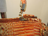 Vecceli Italy Shoulder Bag Faux Rust and Browns Crocodile Skin