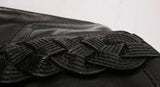 Elliott Lucca Black Leather with Braided Shoulder Strap Purse