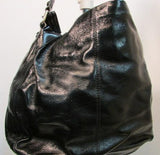 Elliott Lucca Black Leather with Braided Shoulder Strap Purse