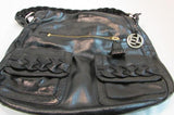 Elliott Lucca Black Leather with Braided Shoulder Strap Purse