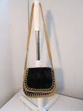 Vintage Marcus Brothers Made in Italy Black, Gold Braided Crochet Bag