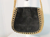 Vintage Marcus Brothers Made in Italy Black, Gold Braided Crochet Bag