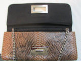 Lulu Townsend Brown Snakeskin Clutch