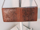 Lulu Townsend Brown Snakeskin Clutch