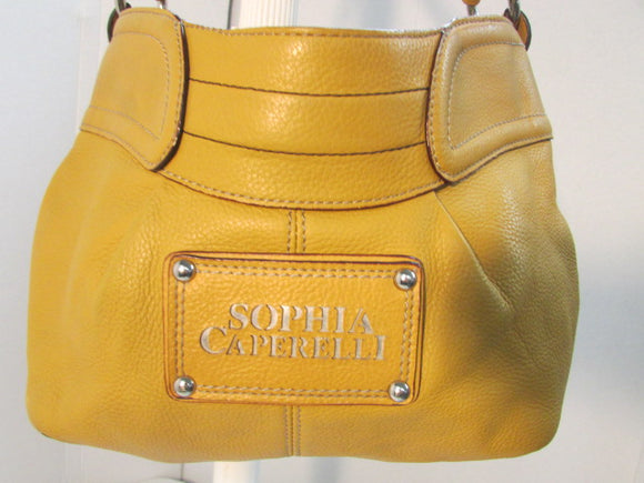 Sophia Caperelli Leather Mustard Color Hobo Bag