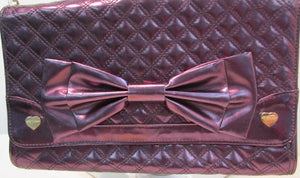 Betsey Johnson Purple Metallic Faux Leather Bag