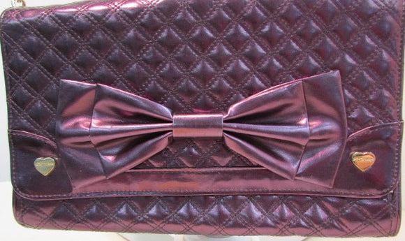 Betsey Johnson Purple Metallic Faux Leather Bag