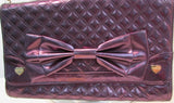 Betsey Johnson Purple Metallic Faux Leather Bag