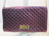 Betsey Johnson Purple Metallic Faux Leather Bag
