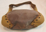 Nordstrom Tan Leather and Brown Suede Small Hobo Purse