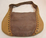 Nordstrom Tan Leather and Brown Suede Small Hobo Purse