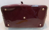 Arcadia Burgundy Genuine Patent Leather Made in Italy Tote