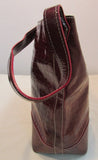 Arcadia Burgundy Genuine Patent Leather Made in Italy Tote