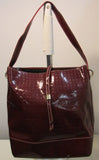 Arcadia Burgundy Genuine Patent Leather Made in Italy Tote