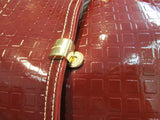Arcadia Burgundy Genuine Patent Leather Made in Italy Tote