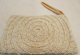 Beaded Light Yellow Wristlet
