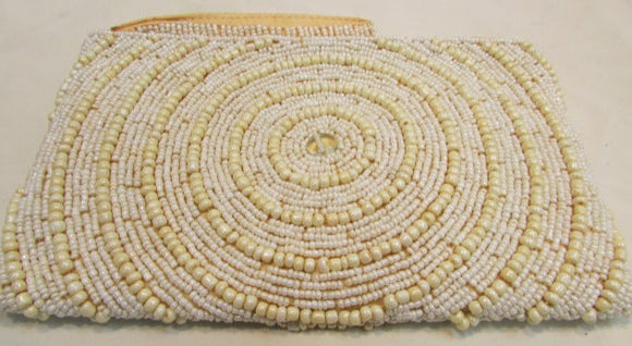 Beaded Light Yellow Wristlet
