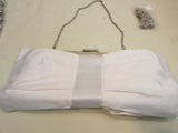 White Silk like Evening Bag