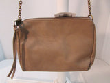 Tan Faux Leather Fringe Shoulder Bag