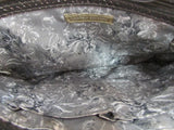 Silver Metallic Reptile Faux Leather Large Clutch Wristlet