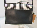 Like Dreams Black and White Striped Satchel Purse