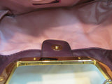 Lulu Faux Leather Purple, Rose, Brown Retro Clutch