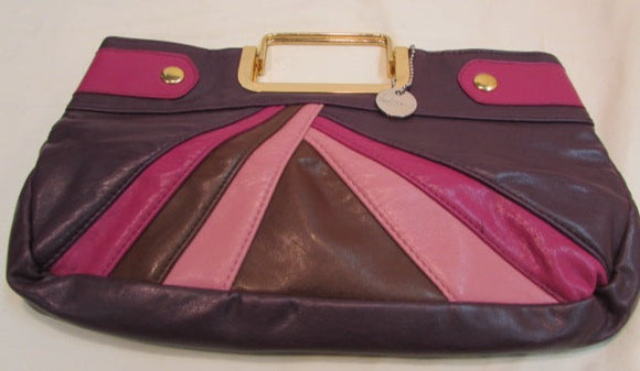 Lulu Faux Leather Purple, Rose, Brown Retro Clutch
