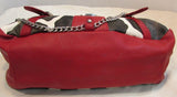 Delicious Vinyl Red and Cow Print Shoulder Handbag