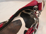 Delicious Vinyl Red and Cow Print Shoulder Handbag