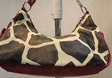 Delicious Vinyl Red and Cow Print Shoulder Handbag