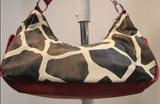 Delicious Vinyl Red and Cow Print Shoulder Handbag