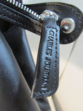 Charles Jourdan Black Croc Leather Satchel