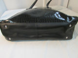 Charles Jourdan Black Croc Leather Satchel
