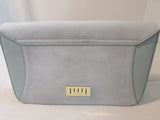 Mezzi Baby Blue Suede and Pebble Leather Carezza Envelope Clutch