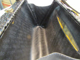 Rodo Italy Black Hard Wicker Handbag