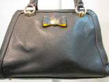Lulu by Lulu Guiness Black Pebble Vinyl Bow Handbag