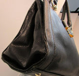Lulu by Lulu Guiness Black Pebble Vinyl Bow Handbag