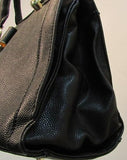 Lulu by Lulu Guiness Black Pebble Vinyl Bow Handbag