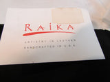 Raika Black Leather Envelope Wallet Clutch