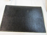 Raika Black Leather Envelope Wallet Clutch