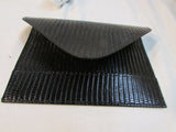 Raika Black Leather Envelope Wallet Clutch
