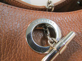 Lamarthe Paris Brown Pebble Leather Shoulder Bag