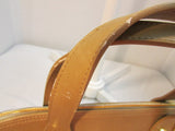 Marlo Beige Canvas with Tan Leather Shoulder Bag