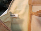 Marlo Beige Canvas with Tan Leather Shoulder Bag