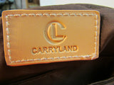 Carryland Brown Coated Canvas Tan Trim Shoulder Bag