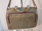 Beside-U Beige Nylon Crossbody Messenger Bag