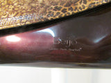 Beijo Patent Leather Leopard and Egg Plant Clutch with Matching Coin Purse - NWT